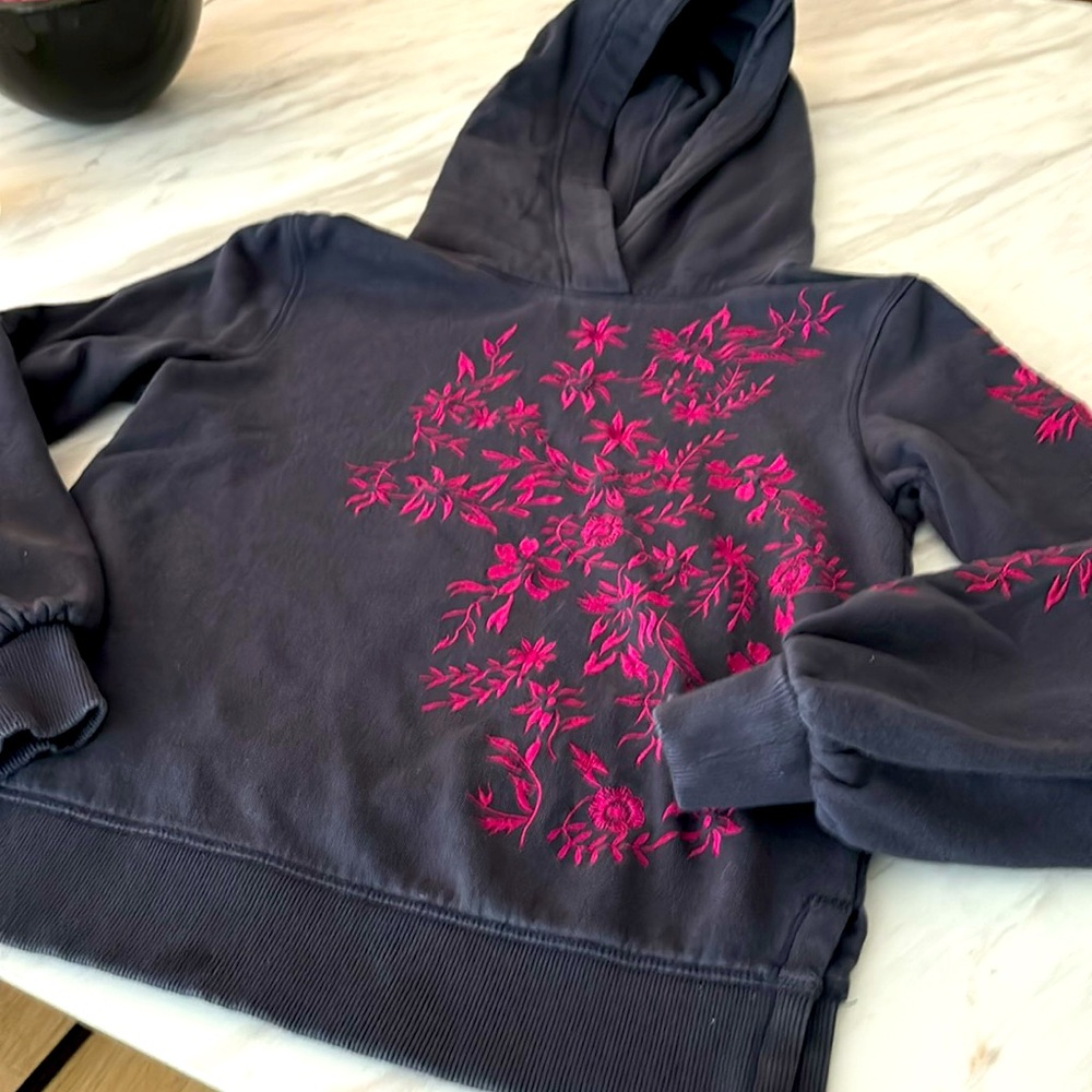 Anthropologie Maeve Floral Hooded Sweatshirt size XS